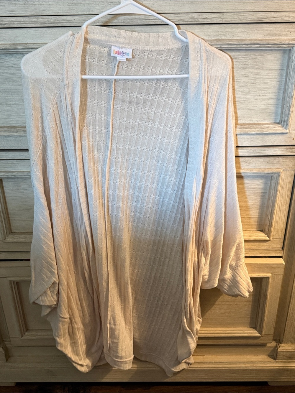 LuLaRoe Cream Open-Front Lightweight Shrug